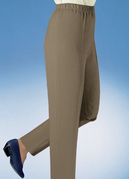 Broeken met elastische band - Pull-on broek in 30 kleuren, in Größe 019 bis 245, in Farbe CAMEL Ansicht 1
