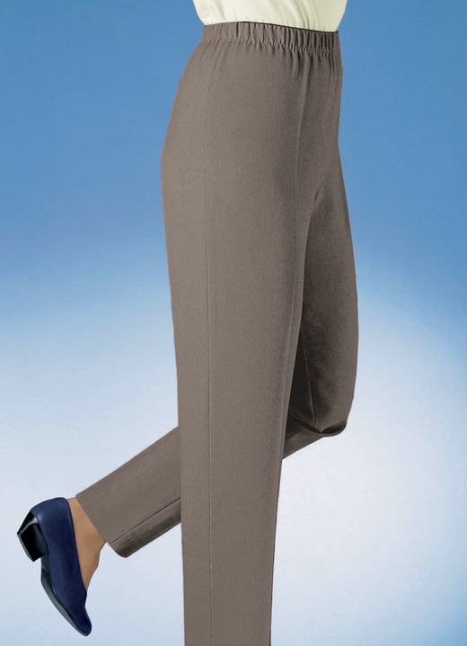 Broeken met elastische band - Pull-on broek in 30 kleuren, in Größe 019 bis 245, in Farbe MIDDENBRUIN MEL Ansicht 1