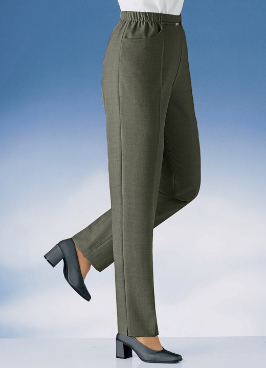 Broeken - Pull-on broek in 10 kleuren, in Größe 019 bis 235, in Farbe DONKERGROENE MAALTIJD. Ansicht 1