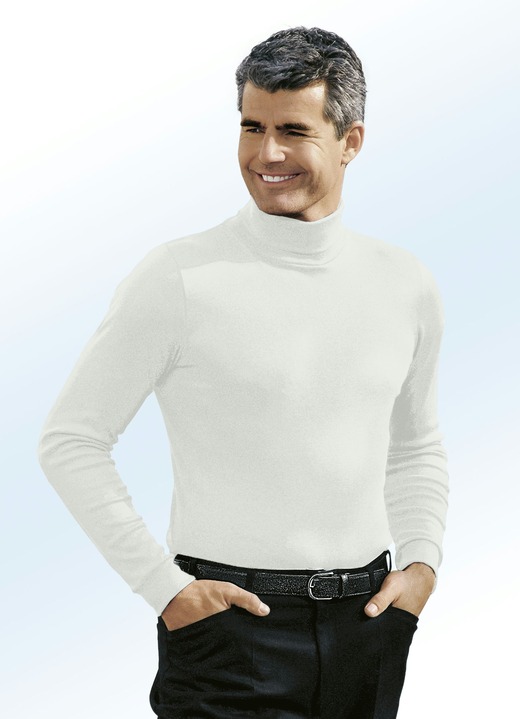 Shirts & sweatshirts - Comfortabele coltrui in 10 kleuren, in Größe 046 bis 062, in Farbe ECRU Ansicht 1