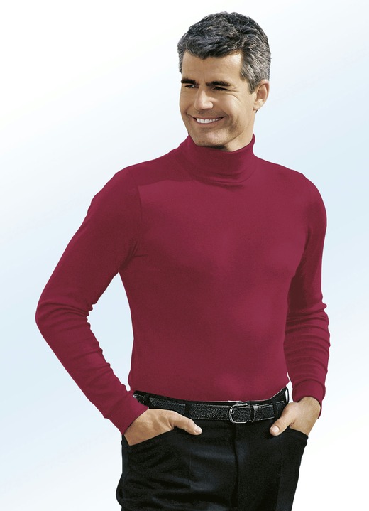 Shirts & sweatshirts - Comfortabele coltrui in 10 kleuren, in Größe 046 bis 062, in Farbe WIJNROOD Ansicht 1