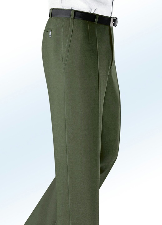 Broeken - Klaus Modelle-broek met zijzakken in 5 kleuren, in Größe 024 bis 110, in Farbe OLIJF