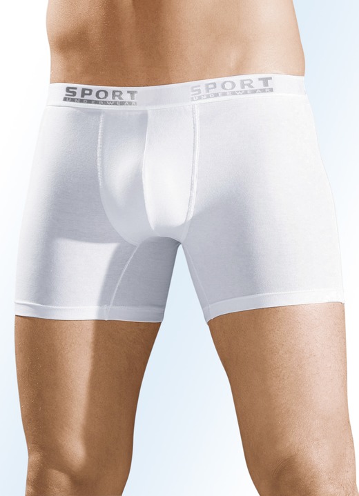Pants & boxershorts - Set van drie boxershorts met elastische band, effen, in Größe 004 bis 009, in Farbe 3X WEISS Ansicht 1