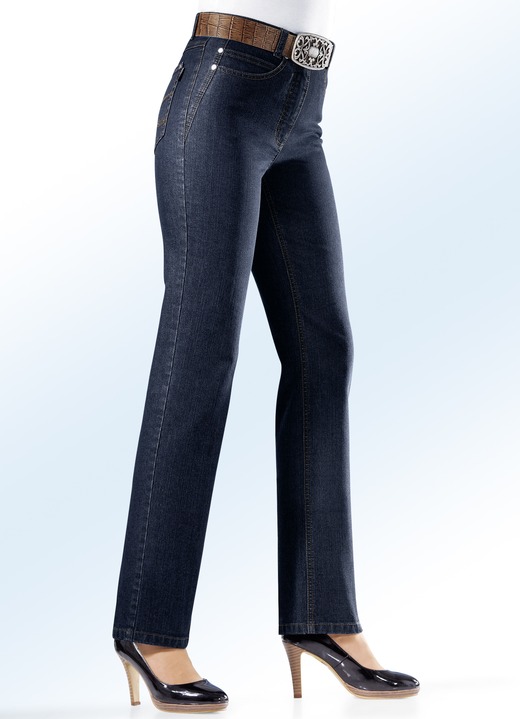 Broeken - Buikcorrigerende jeans, in 8 kleuren, in Größe 018 bis 054, in Farbe DONKERBLAUW Ansicht 1