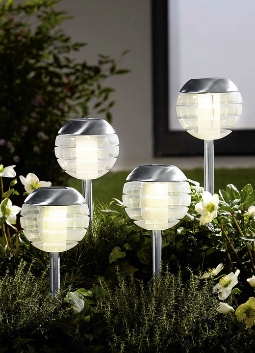smog halsband Taiko buik Set van 4 lampen op zonne-energie met softtone-LED - Tuinverlichting | BADER