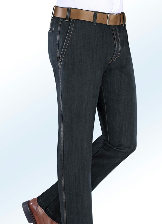 Jeans - Thermische jeans met elastische tailleband in 5 kleuren, in Größe 024 bis 064, in Farbe DARKBLUE Ansicht 1