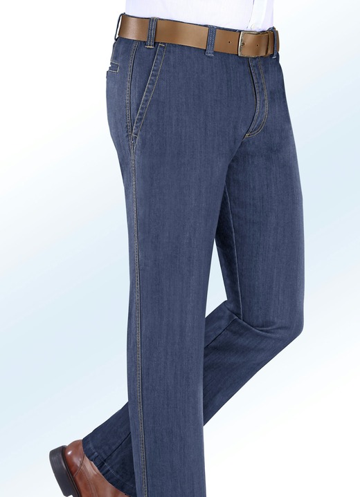 Jeans - Thermische jeans met elastische tailleband in 5 kleuren, in Größe 024 bis 064, in Farbe JEANSBLAUW Ansicht 1
