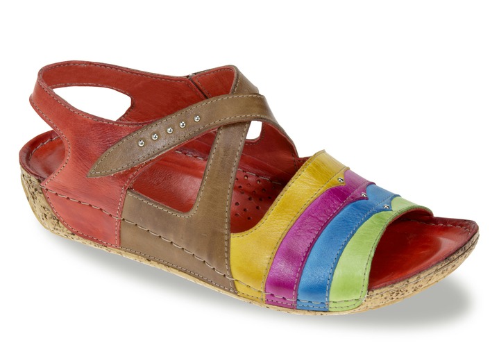 Sandalen & slippers - Gemini sandalen met een interessante look, in Größe 036 bis 044, in Farbe ROOD-MULTICOLOR Ansicht 1