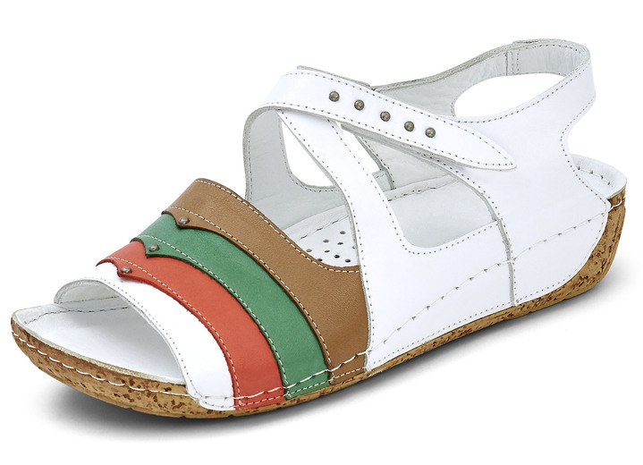 Sandalen & slippers - Gemini sandalen met een interessante look, in Größe 036 bis 044, in Farbe WIT-MULTICOLOR Ansicht 1
