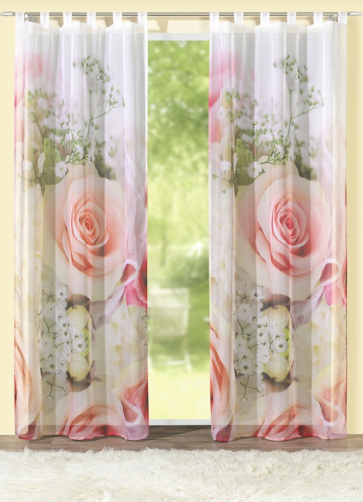 Modern - Raamdecoratie met briljant gekleurde digitale print, in Größe 365 (H 145 x B 120 cm) bis 572 (H 245 x B 120 cm), in Farbe , in Ausführung Mit Schlaufen