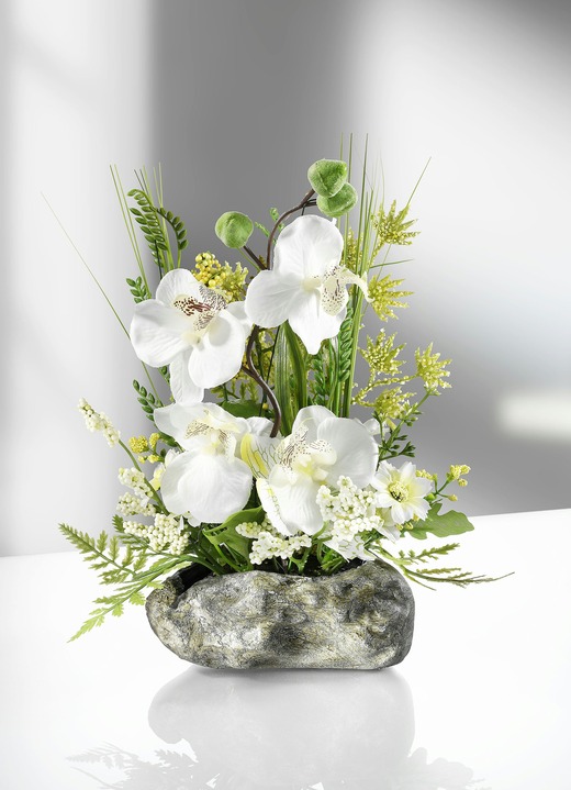 Kunst- & textielplanten - Prachtig orchideeënarrangement voor in huis, in Farbe WIT