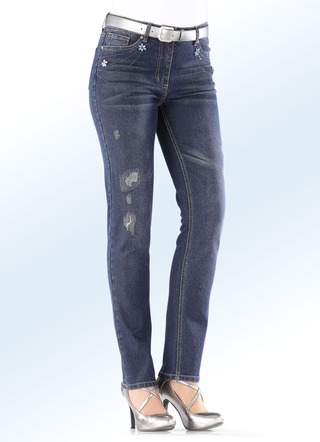 Jeans met steentjesapplicaties