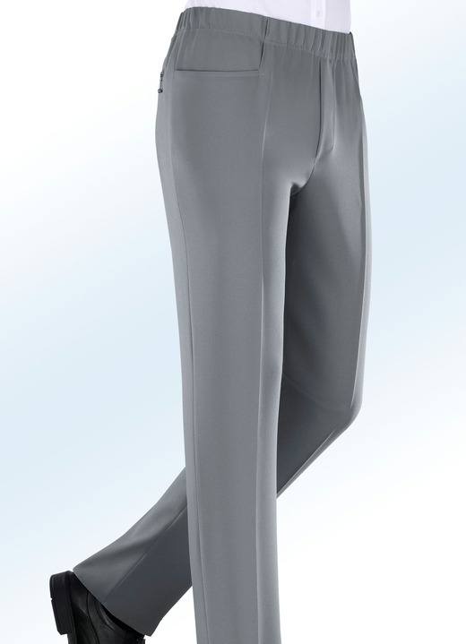 Broeken - ‘Klaus Modelle‘ pull-on-broek met elastiek in 4 kleuren, in Größe 025 bis 064, in Farbe MIDDENGRIJS Ansicht 1
