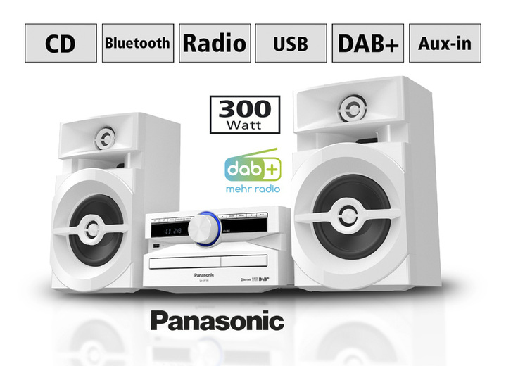 Musikanlagen - Panasonic Stereoanlage SC-UX104, in Farbe WEISS Ansicht 1
