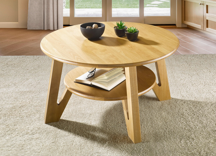 Salontafels - Ronde salontafel gemaakt van massief hout, in Farbe EIKEN