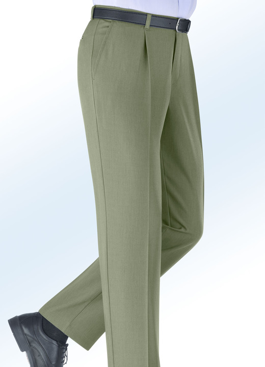 Broeken - Gemêleerde broek met elastische tailleband, in Größe 025 bis 064, in Farbe OLIJF Ansicht 1