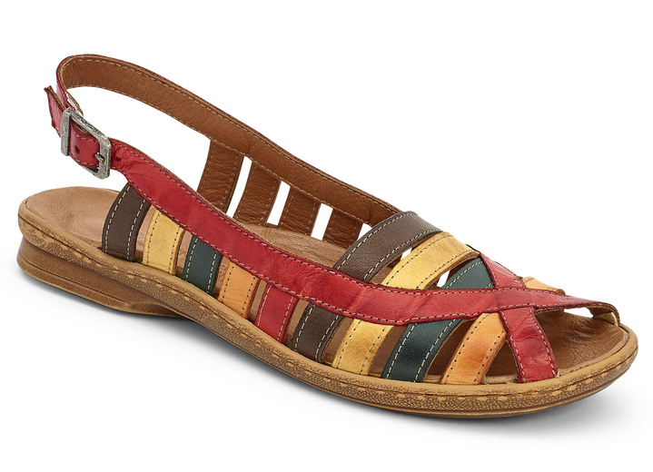 Sandalen & slippers - Leuke riemsandaal in 2 kleuren, breedtemaat G, in Größe 036 bis 042, in Farbe ROOD-MEERKLEURIG