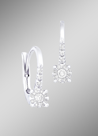 Prachtige oorbellen met 24 briljant geslepen diamanten