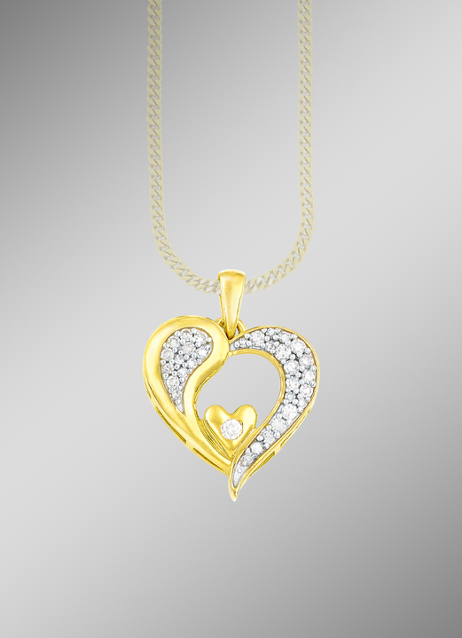 Hangers - Romantische harthanger met diamanten, in Farbe  Ansicht 1