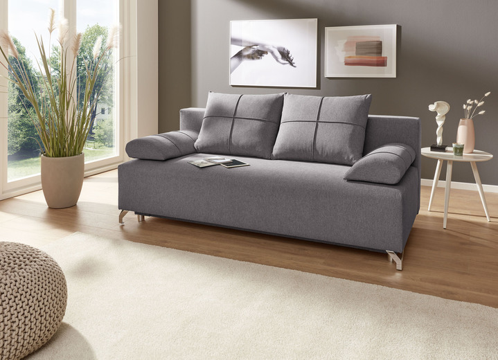 Slaap sofa`s - Slaapbank met Bonnell-vering, in Farbe TAUPE Ansicht 1