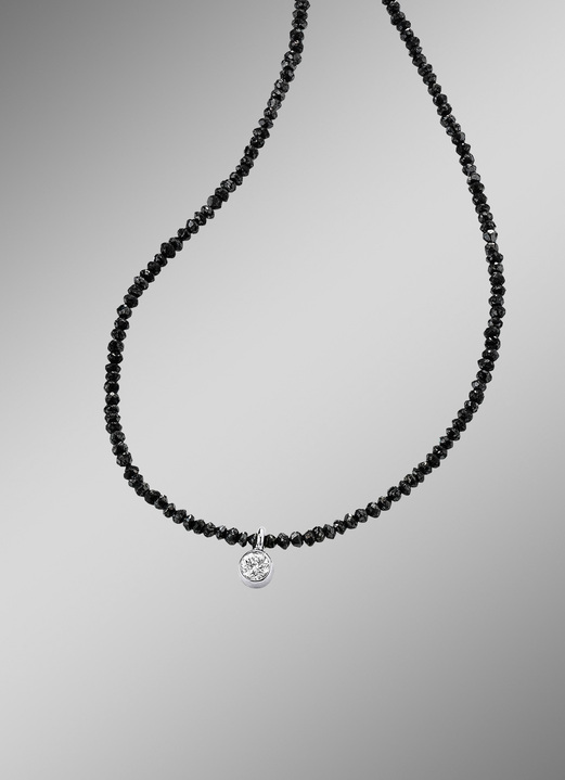 Halsketten - Diamant-Halskette mit einem Brillant, in Farbe  Ansicht 1