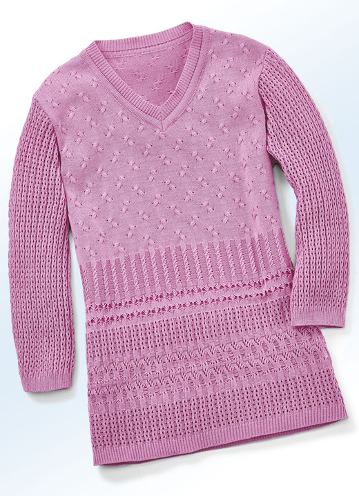 Pullover & Strickmode - Pullover in Mustermix, in Größe 036 bis 052, in Farbe ROSENHOLZ
