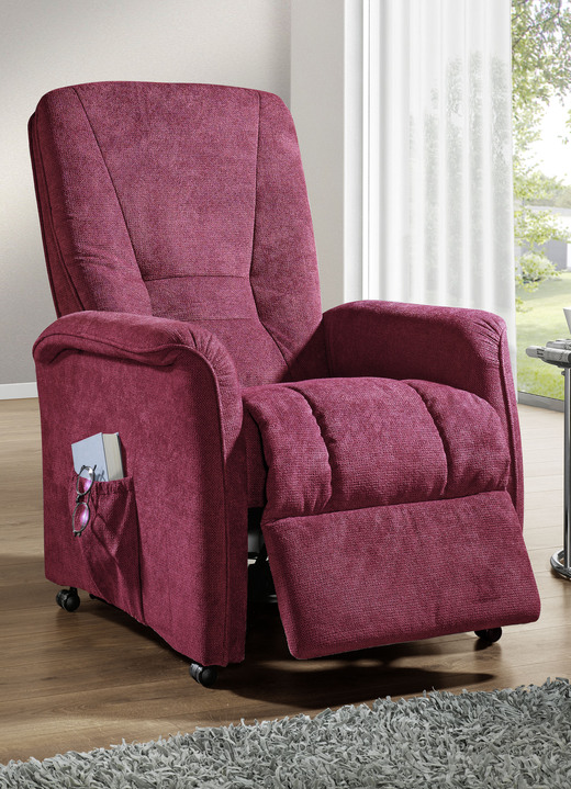 Comfortabele tv-fauteuil stabiel houten onderstel - Gestoffeerde meubels | BADER