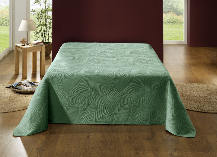 Spreien - Gezellige sprei en bijpassende kussenslopen, in Größe 873 (voor eenpersoonsbed, 140 x 210 cm ) bis 914 (voor tweepersoonsbed 280 x 210 cm), in Farbe GROEN Ansicht 1