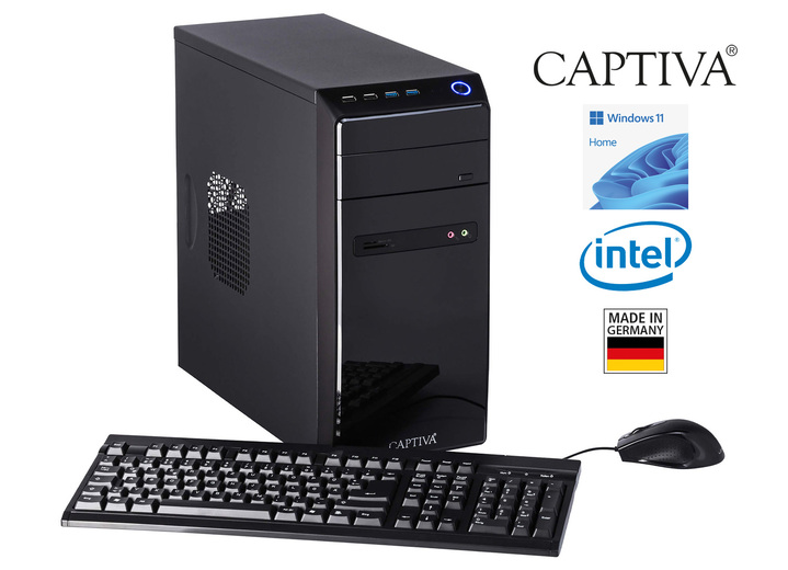 Computers & elektronica - De juiste apparatuur voor elke behoefte: PC-computerset van Captiva, in Farbe ZWART, in Ausführung I81-132. Het instapmodel Ansicht 1