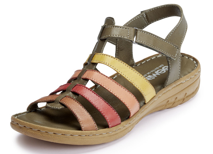 Sandalen & slippers - Gemini sandaal met bandjes van rundnappaleer, in Größe 036 bis 042, in Farbe KHAKI-MULTICOLOR Ansicht 1