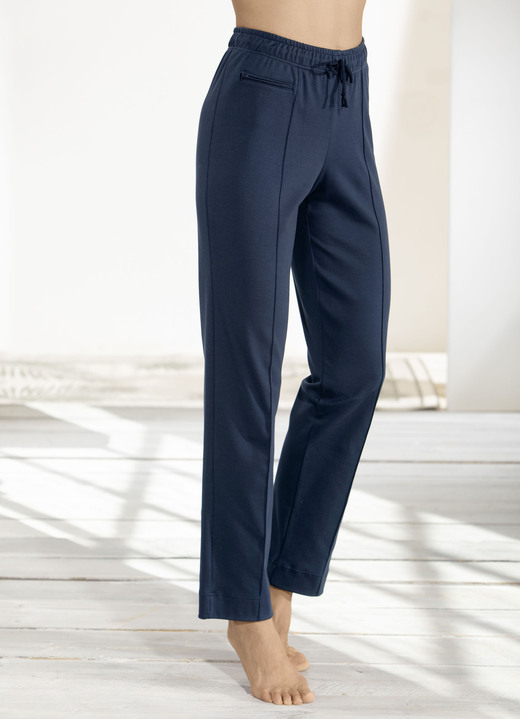 Homewear & vrijetijdsmode - Comfortabele broek met elastische tailleband, in Größe 018 bis 054, in Farbe MARINE Ansicht 1