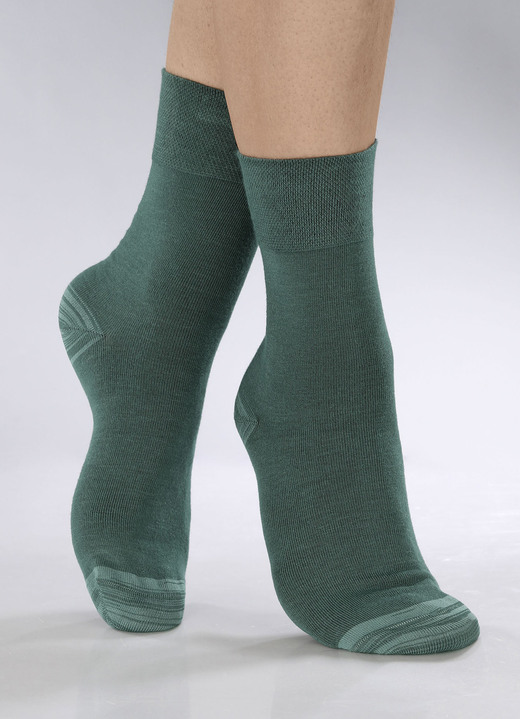 Kousen & panty's - Six-pack sokken in verschillende kleurstellingen, in Größe 1 (Schoenm. 35-38) bis 3 (Schoenm. 43-46), in Farbe 2 X GROEN, 2 X PETROL, 2 X BESSEN Ansicht 1