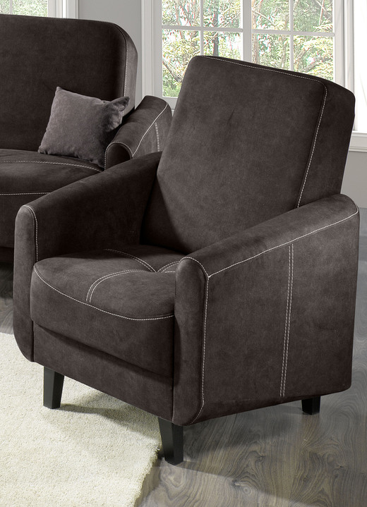 Gestoffeerde meubels - Bijzonder comfortabel, modern gestoffeerd meubilair, in Farbe BRUIN, in Ausführung Fauteuil Ansicht 1