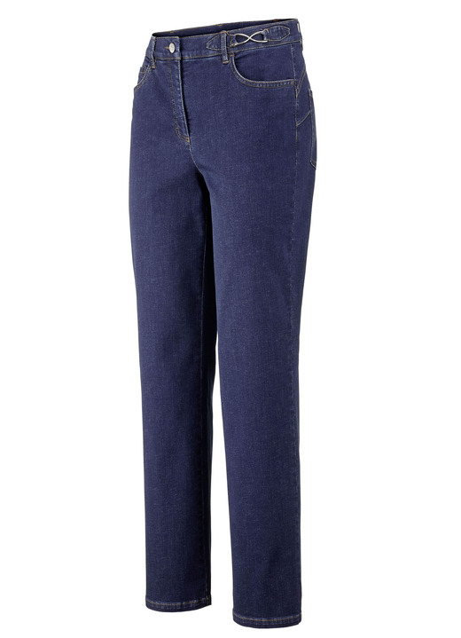 Broeken - Zeer elastische, figuurstrelende jeans, in Größe 018 bis 235, in Farbe DONKERBLAUW Ansicht 1