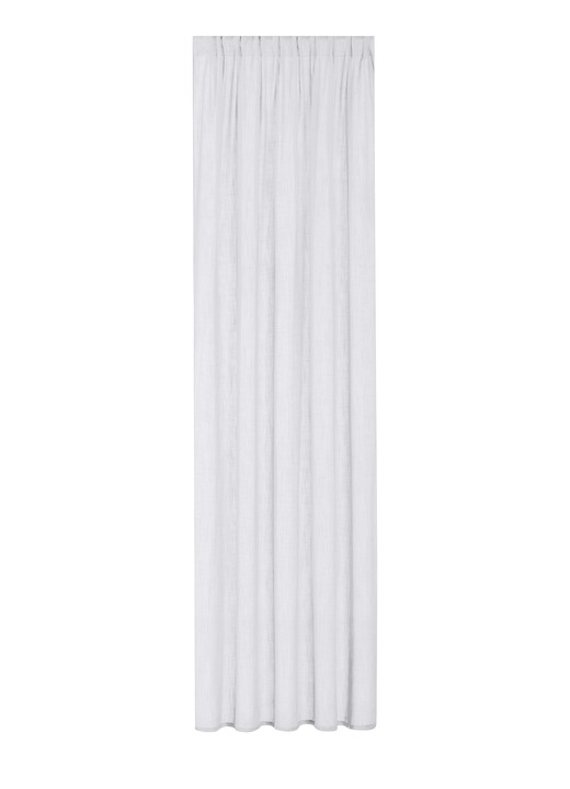 Klassiek - Semi-transparant gordijn in linnenlook, in Größe 160 (H 160 x B 140 cm) bis 456 (H 245 x B 140 cm), in Farbe WIT, in Ausführung Met multifunctionele band Ansicht 1