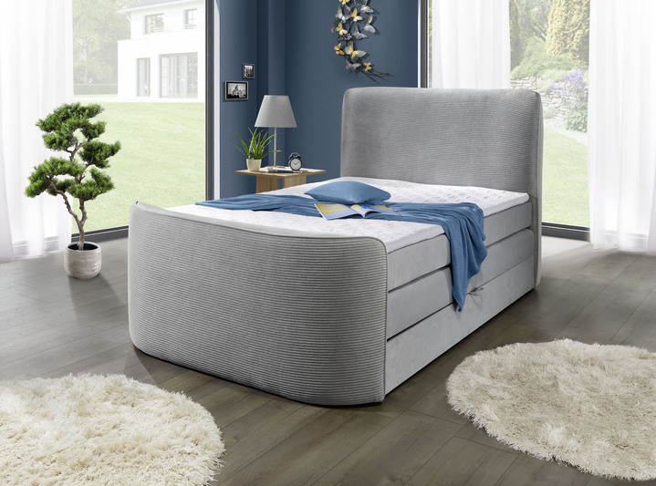 Boxspring - Boxspringbed met koudschuim topper, in Farbe GRIJS Ansicht 1