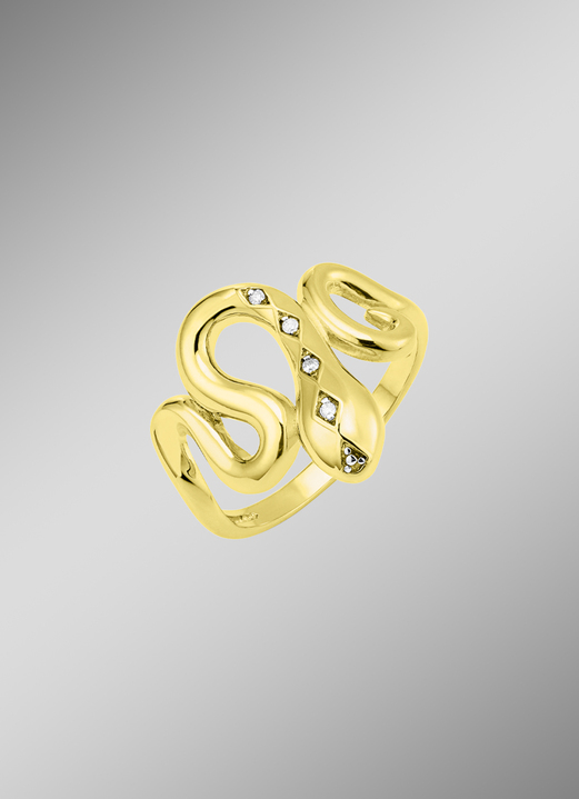 Ringen - Slangenring met 4 diamanten, in Größe 160 bis 220, in Farbe  Ansicht 1