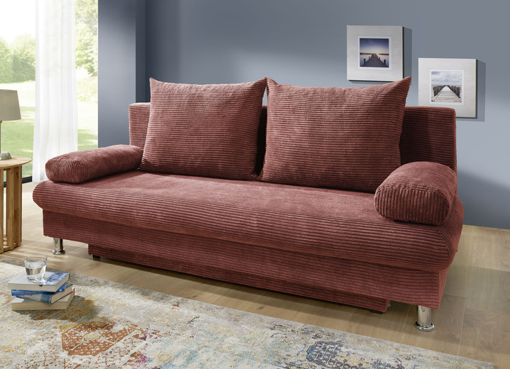 Slaap sofa`s - Vrijstaande slaapbank met kussens, in Farbe TERRA Ansicht 1