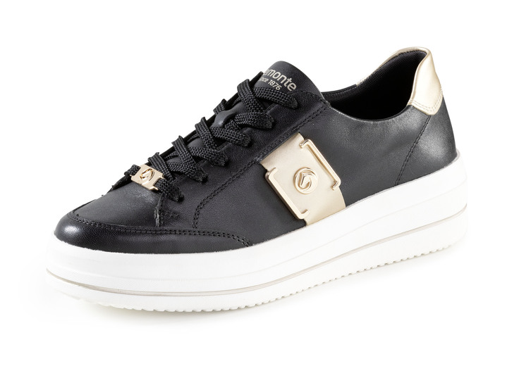 Instappers & veterschoenen - Remonte sneakers met metallic details, in Größe 036 bis 043, in Farbe SCHWARZ-GOLD Ansicht 1