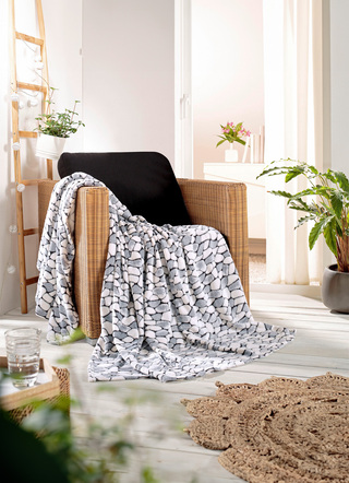 Supercomfortabele deken met een verfijnd steenmotief