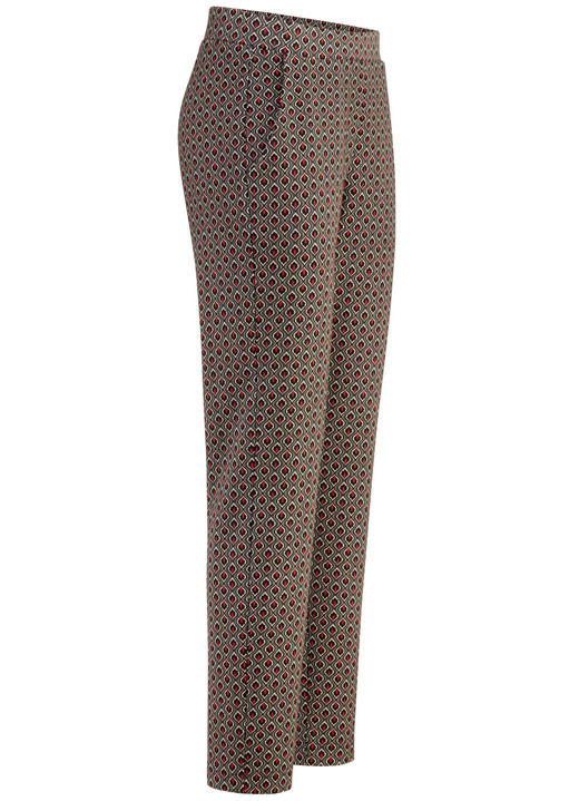 Broeken met elastische band - Broek in een actueel minimalistisch design, in Größe 018 bis 052, in Farbe TAUPE-SCHWARZ-ROT Ansicht 1