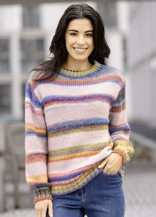 Pullover - Pullover, in Größe L(44/46) bis XL(48/50), in Farbe ROSÉ-MULTICOLOR Ansicht 1