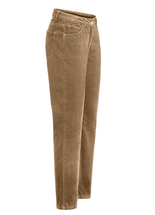 Broeken - Fluweelzachte broek in 5-pocketsmodel, in Größe 017 bis 050, in Farbe CAMEL Ansicht 1