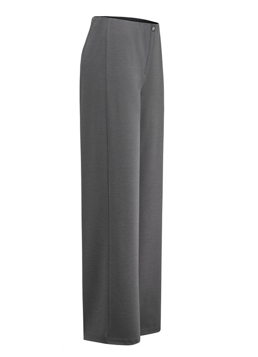 Broeken met elastische band - Chique broek in een comfortabele wijdte, in Größe 018 bis 052, in Farbe ANTRACIET GEMÊLEERD Ansicht 1