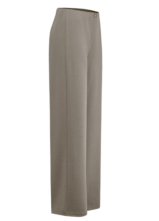 Broeken met elastische band - Chique broek in een comfortabele wijdte, in Größe 018 bis 052, in Farbe TAUPE MELIERT Ansicht 1