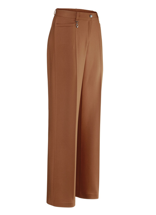 Broeken - Elegante broek met een opvallende decoratieve hanger, in Größe 019 bis 054, in Farbe COGNAC Ansicht 1