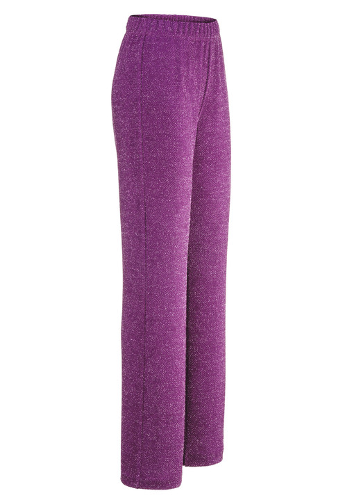 Broeken met elastische band - Broek met elegant, sprankelend glanzend garen, in Größe 017 bis 052, in Farbe BESSEN Ansicht 1