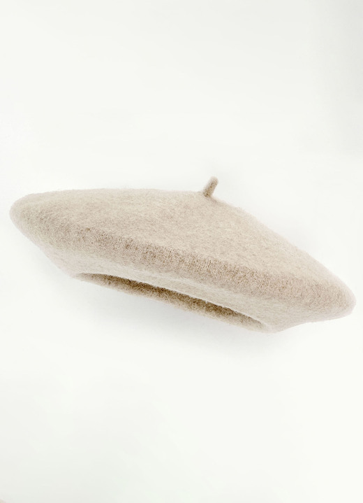 Mutsen & hoeden - Elegante baret met wol van scheerwol, in Farbe CAMEL Ansicht 1