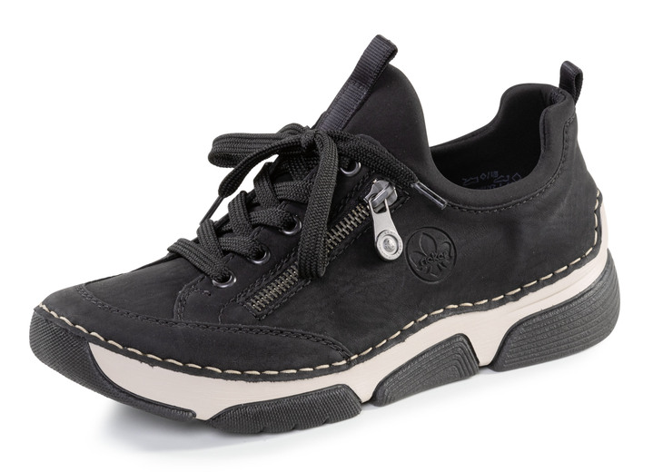 Instappers & veterschoenen - Rieker sneakers gemaakt van gearceerd synthetisch en textiel, in Größe 036 bis 042, in Farbe ZWART Ansicht 1