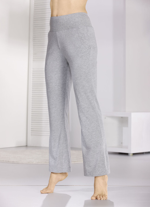 Pyjama's & shorties - Broek met discreet uitlopende pijpen, in Größe 034 bis 054, in Farbe GRIJS GEMÊLEERD